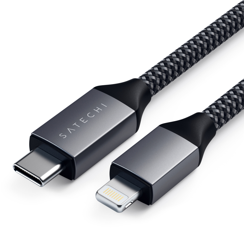 Кабель Satechi USB-C – Lightning (1,8 м), «серый космос»