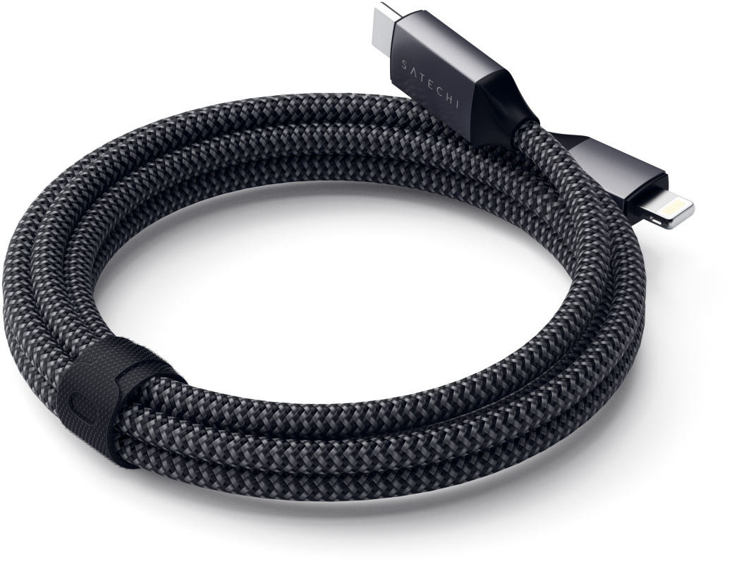Кабель Satechi USB-C – Lightning (1,8 м), «серый космос»