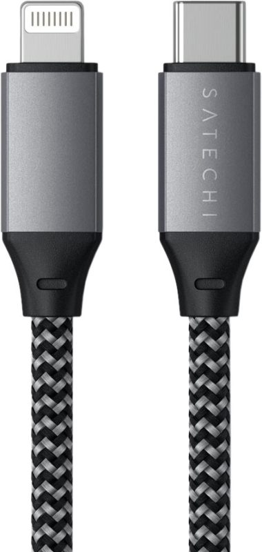 Кабель Satechi USB-C – Lightning MFI Cable (25 см), серый космос