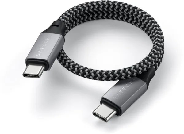 Кабель Satechi USB-C – USB-C, 25 см, серый космос