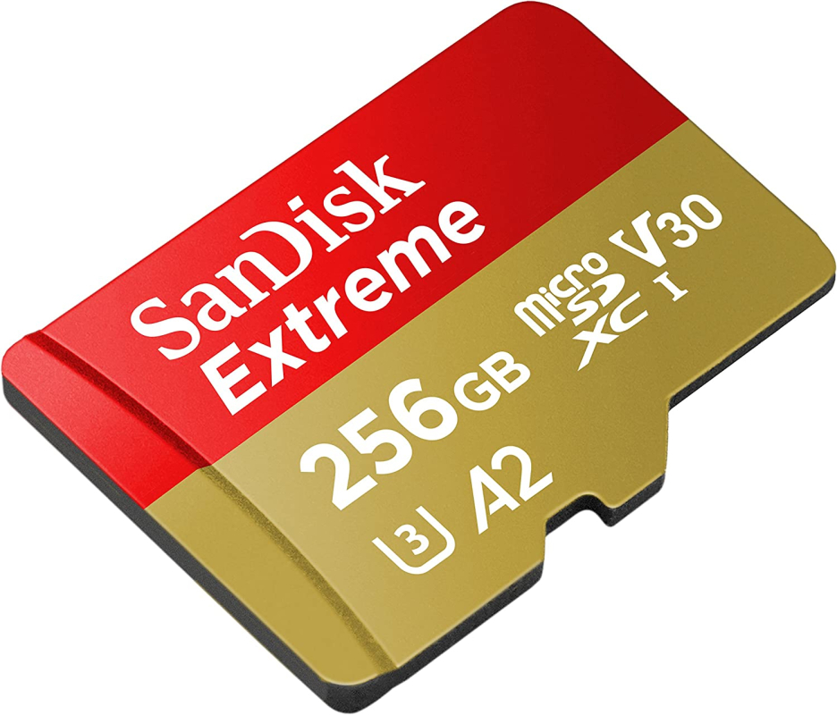 Карта памяти SanDisk Extreme microSDXC 256 ГБ с адаптером