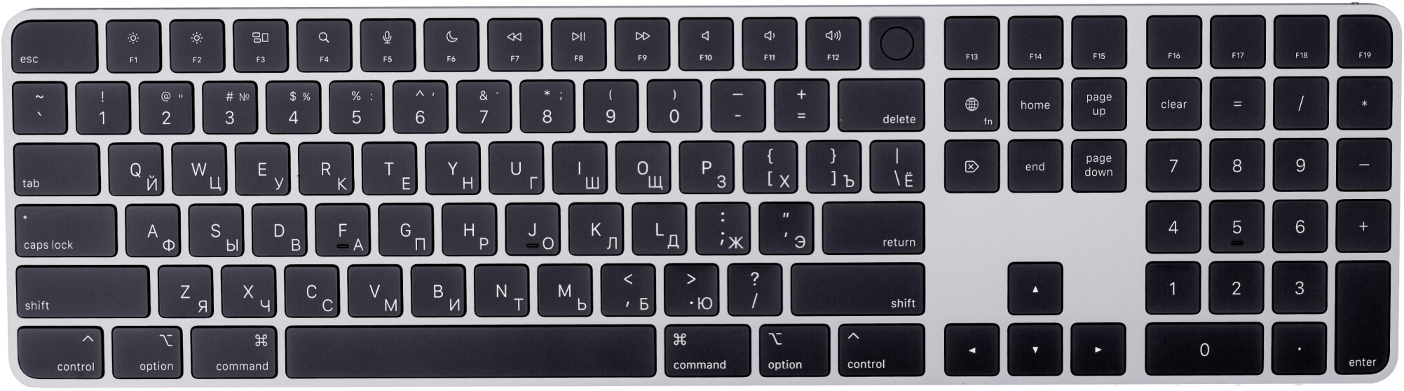 Клавиатура Magic Keyboard с Touch ID  и цифровой панелью для Mac с чипом Apple черный