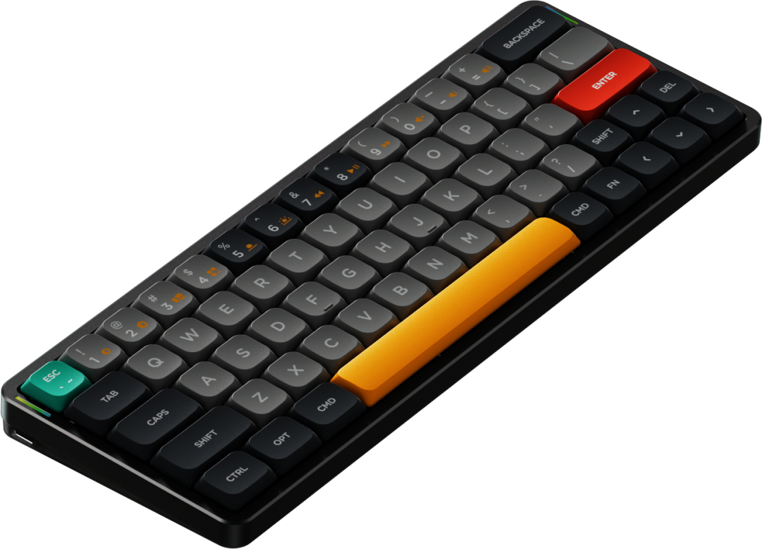 Клавиатура Nuphy AIR60 с RGB подтсветкой, Red Switch, серый