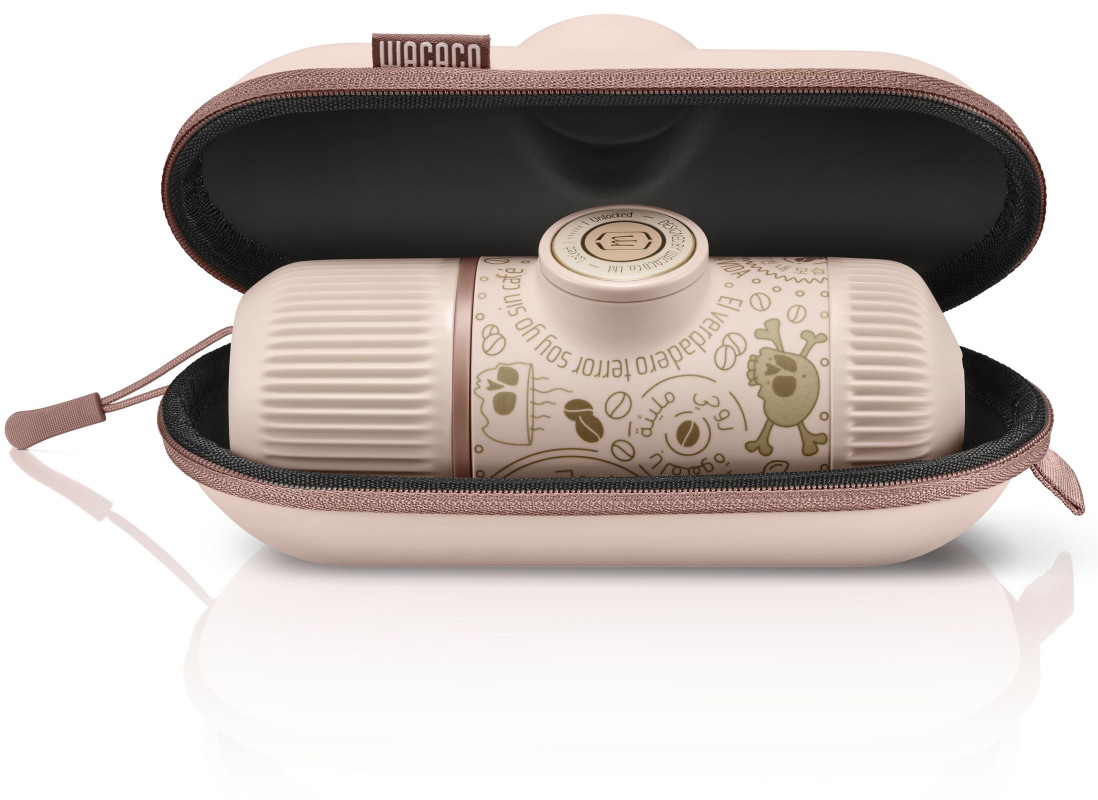 Кофемашина портативная WACACO Nanopresso с чехлом, розовый