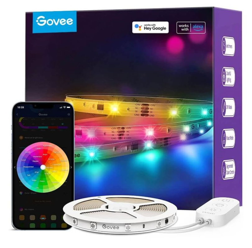 Лента светодиодная Govee Basic Wi-Fi RGBIC 10 м, цветной