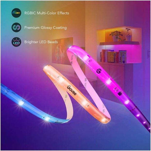 Лента светодиодная Govee Protective Coating Wi-Fi RGBIC, 3 м, цветной