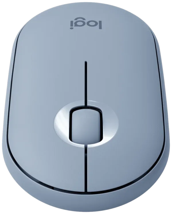 Мышь Logitech M350 Pebble Wireless, серо-голубой