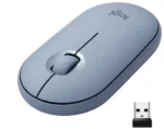 Мышь Logitech M350 Pebble Wireless, серо-голубой