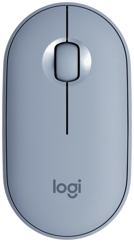 Мышь Logitech M350 Pebble Wireless, серо-голубой