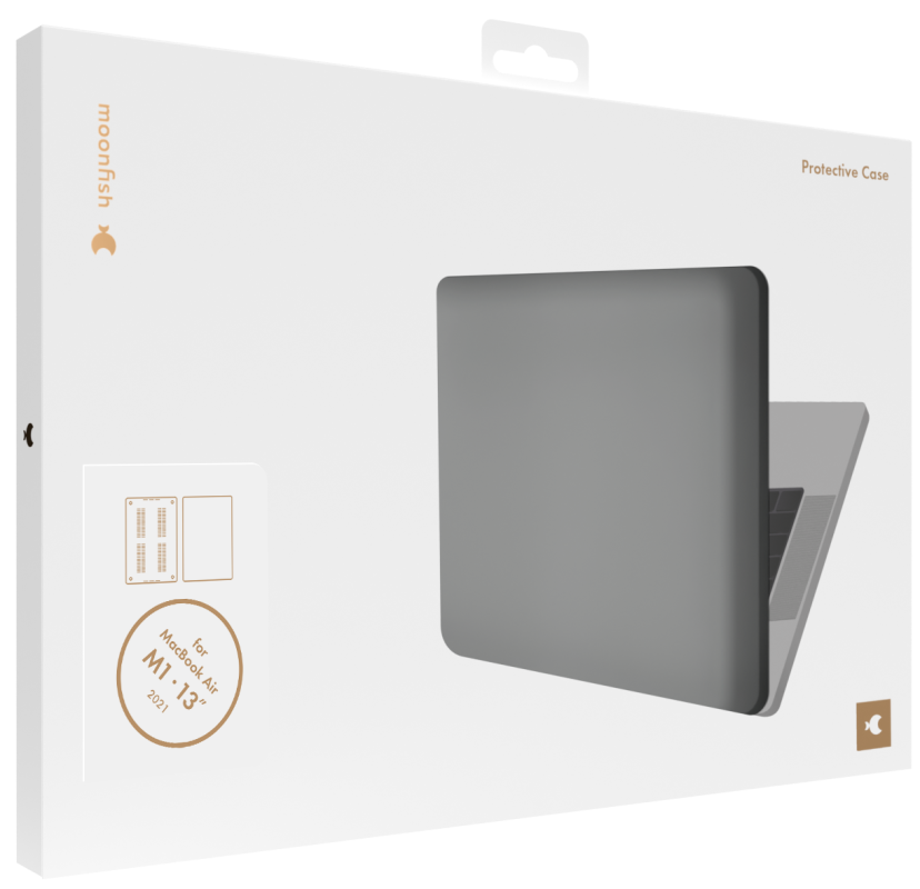 Накладка moonfish для MacBook Air 13” М1, soft-touch, дымчатый