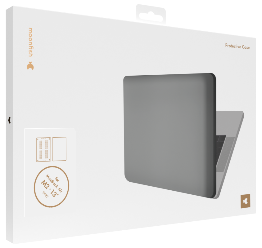 Накладка moonfish для MacBook Air 13” М2, soft-touch, дымчатый