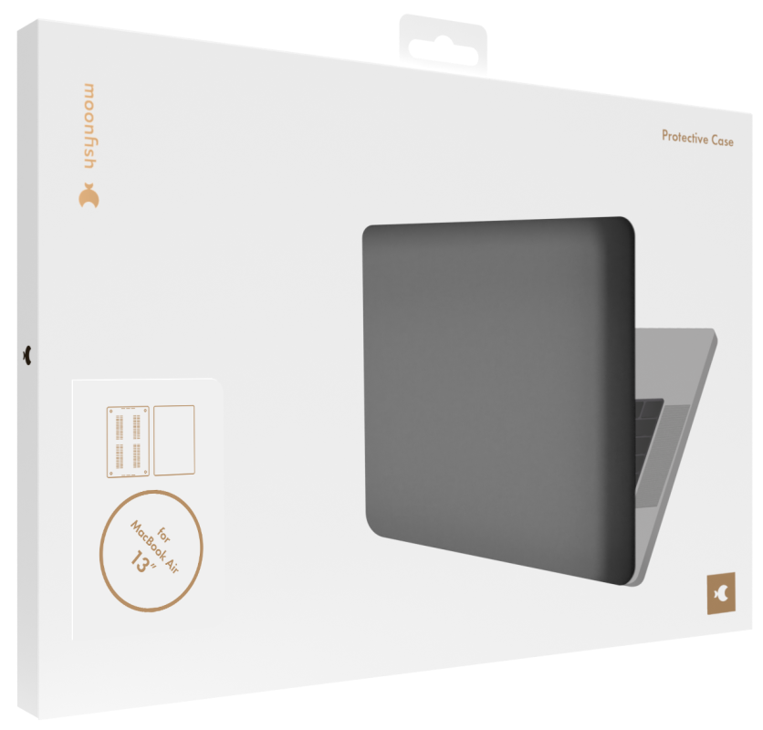 Накладка moonfish для MacBook Air 13”, soft-touch, темно-серый