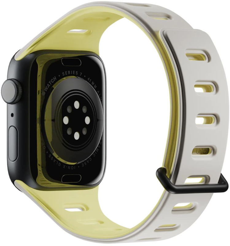 Ремешок Native Union Active Strap для Apple Watch 38/40/41 мм, S, силикон, лимонный+серый