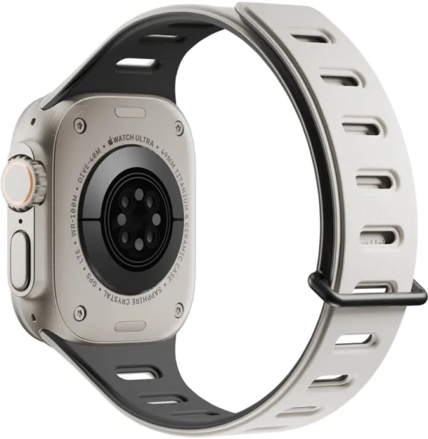 Ремешок Native Union Active Strap для Apple Watch 42/44/45/49 мм, L, силикон, серый+черный