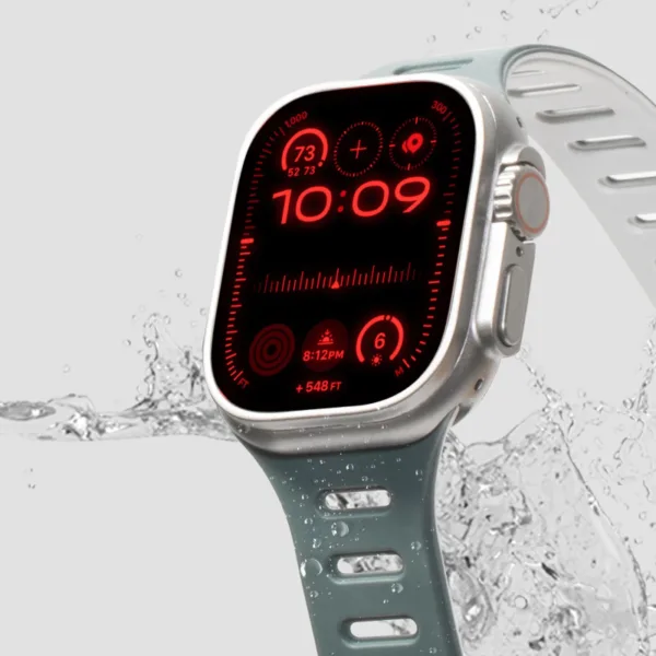 Ремешок Native Union Active Strap для Apple Watch 42/44/45/49 мм, L, силикон, зеленый+серый