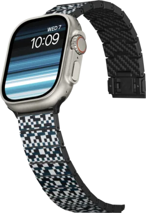 Ремешок Pitaka Mosaic для Apple Watch, 38/49 мм, карбон, черный