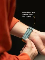 Ремешок Uniq Revix Evo для Apple Watch 42/44/45/49 мм, силикон, серо-зеленый/желтый