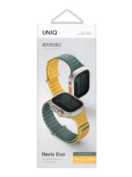 Ремешок Uniq Revix Evo для Apple Watch 42/44/45/49 мм, силикон, серо-зеленый/желтый