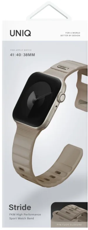 Ремешок Uniq Stride Rubber для Apple Watch 38/41 мм, силикон, бежевый