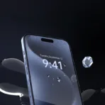 Сапфировая защита для экрана iPhone 15 Pro, прозрачный, с черной рамкой