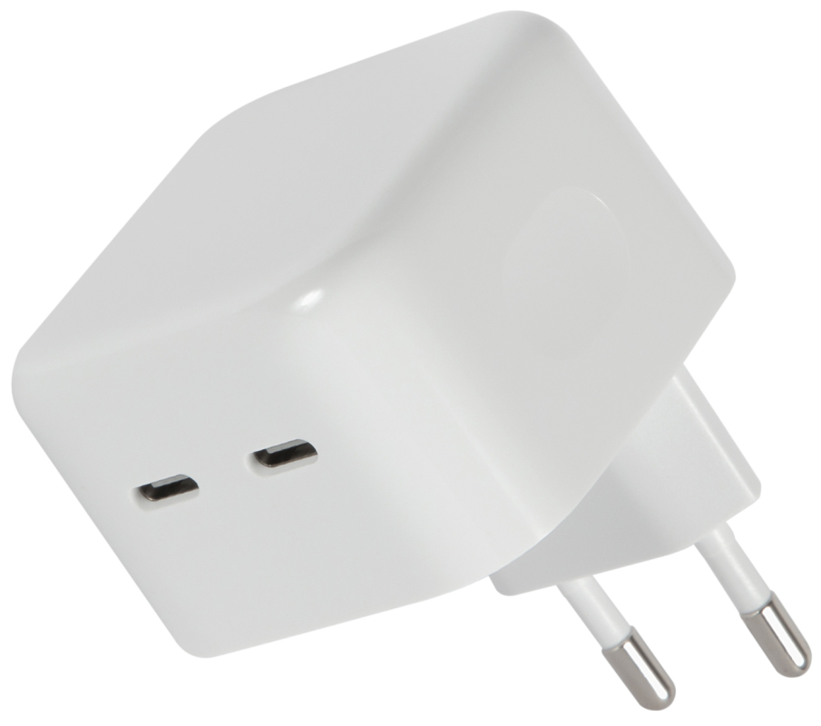 Сетевое зарядное устройство moonfish 2xUSB-C, 35Вт, белый