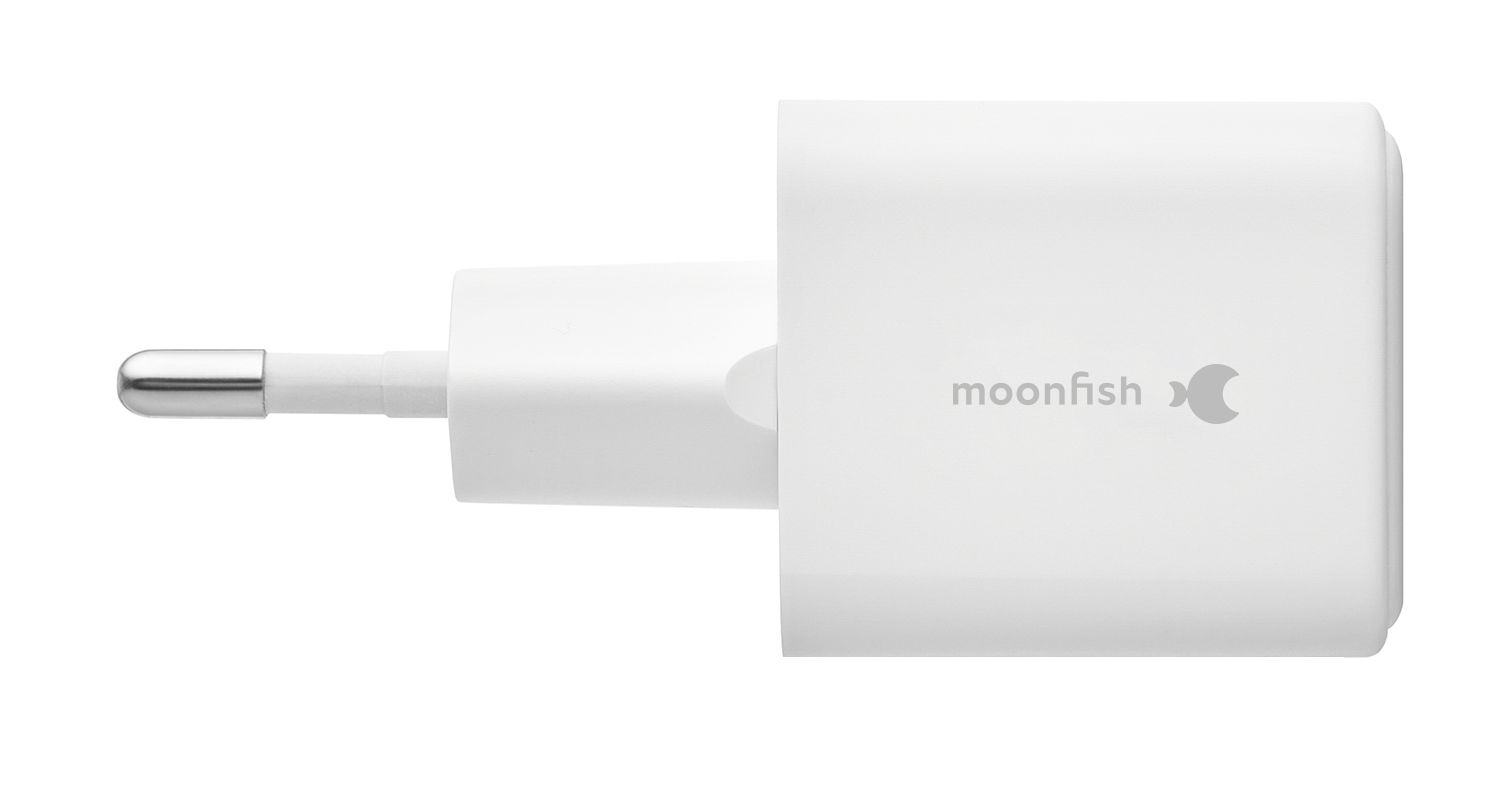 Сетевое зарядное устройство moonfish USB-C, GaN, PD, 30 Вт, белый