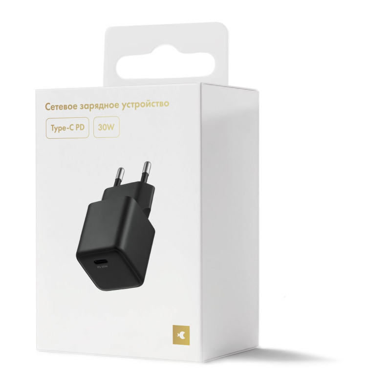 Сетевое зарядное устройство moonfish USB-C, GaN, PD, 30 Вт, черный