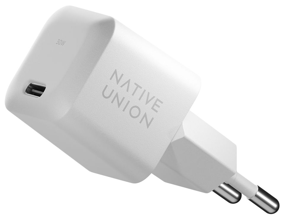 Сетевое зарядное устройство Native Union Fast GaN Charger, PD, 30 Вт, кабель 2xUSB-C, белый