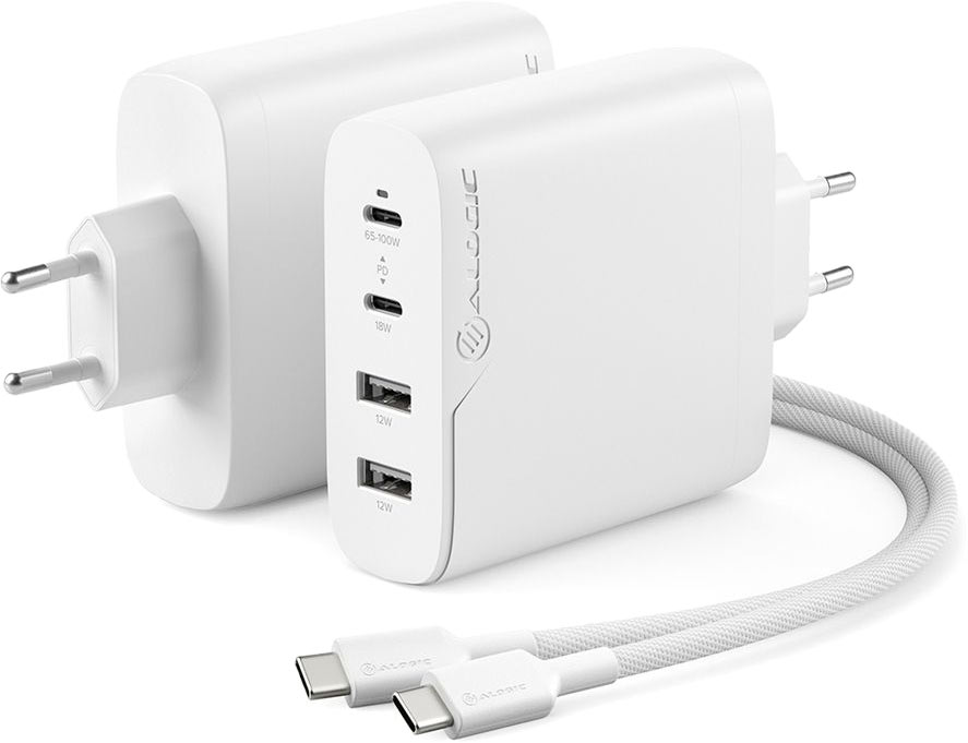 Сетевое зарядное устройство СЗУ Alogic 4X100 Rapid Power USB-C, GaN, PD, 100Вт, белый