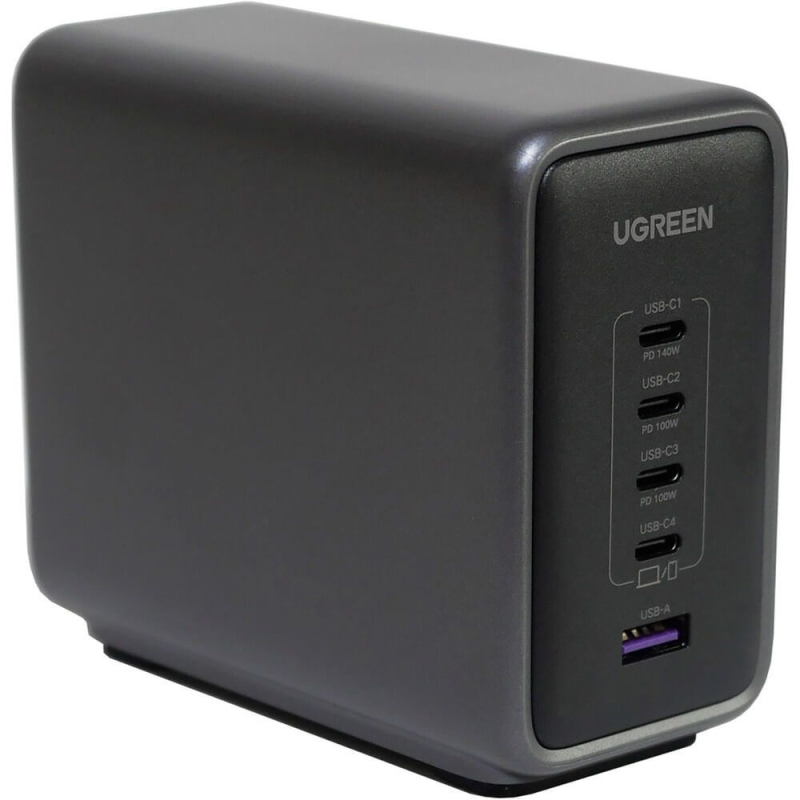 Сетевое зарядное устройство UGREEN CD333 Nexode 4хUSB-C + USB-A, 300 Вт, PD, GaN, серый