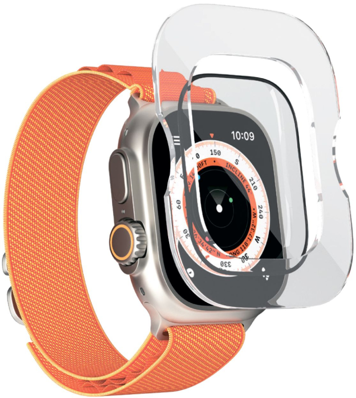 Стекло защитное алюмосиликатное moonfish для Apple Watch Ultra/Ultra 2 49 мм с аппликатором
