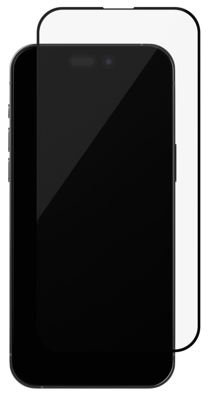 Стекло защитное алюмосиликатное uBear для iPhone 15, Extreme Nano, черный