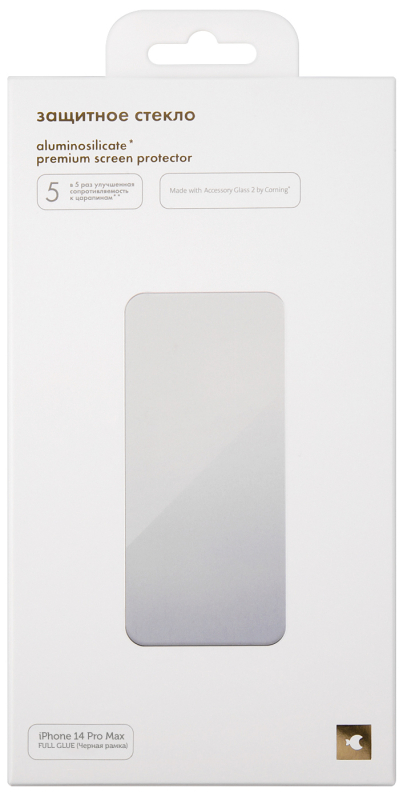 Стекло защитное Corning moonfish для iPhone 14 Pro Max, Full Screen FULL GLUE, черный