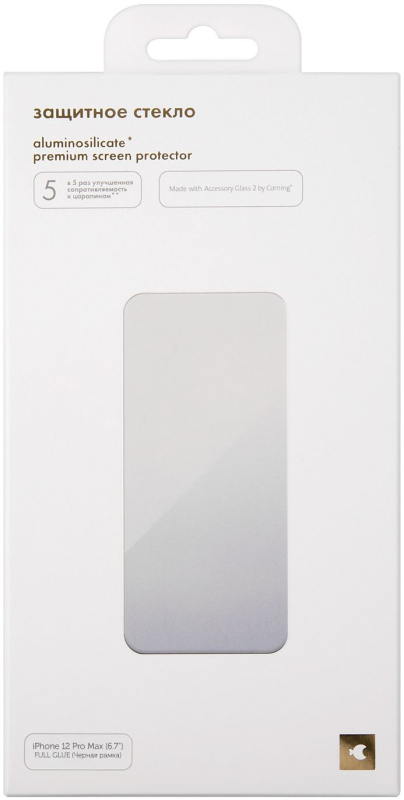 Стекло защитное moonfish Corning для iPhone 12 Pro Max Full Screen FULL GLUE, черный