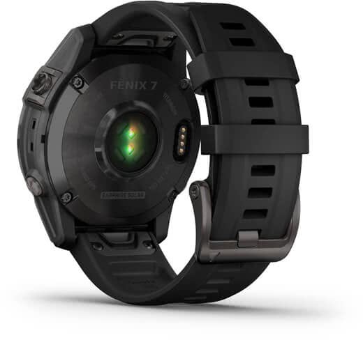 Умные часы Garmin Fenix 7 Sapphire Solar, титановый серый DLC с черным ремешком
