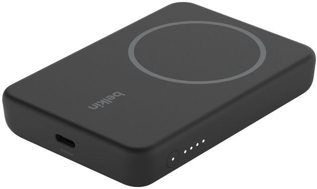 Внешний аккумулятор Belkin Boost Charge Magnetic Wireless с подставкой, 5000 мАч, черный
