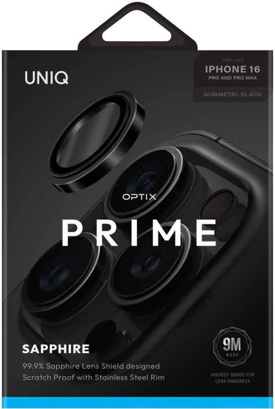 Защита линз Uniq Optix Prime для iPhone 16 Pro/16 Pro Max, черный